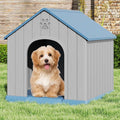 Dog House Outdoor Indoor, Weatherproof Insulated Dog House with Elevated Floor and Air Vents for Small to Medium Dogs,Easy Clean and Assemble (Blue1, 26.18''L × 24.02''W × 25.98''H)