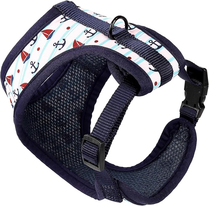 Mile High Life Step in Dog Harness for Small Dogs No Pull, Easy Get on Air Mesh Vest Harness, Adjustable Easy Closures Both Neck and Chest (White, L Chest 21.6"-43.2")