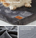 Dog Crate Pad - Dog Bed Large Sized Dogs with Removable Washable Cover and Waterproof Lining - Memory Foam Pet Bed for Crate - Reversible Kennel Mat (Cool & Warm), 36-inch, Grey