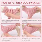 Dog Sweaters for Large Dogs Classic Turtleneck Dog Christmas Sweater Thick Warm Pullover Female Puppy Pet Stretch Knitwear Fall Winter Clothes with Leash Hole(Pink, XL)