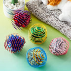 Jecery 5 Pcs Halloween Cat Spring Balls Toys Stretchable Rolling Balls Colorful Playful Coils Interactive Spring Action Toy Caged Rats for Kitten Cat Pet Supplies(Crinkle Ball,Multicolor,5 Pcs)