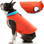Gooby Sports Vest Dog Jacket - Orange, Medium - Reflective Dog Vest with D Ring Leash Warm Fleece Lined Hook and Loop Closure for Small to Medium Dogs