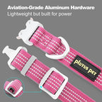 Plutus Pet Reflective Dog Collar with Aviation Aluminum Buckle, Neoprene Padded for Comfort, Lightweight, Heavy Duty Nylon Collar for Puppy Small Medium Large Dogs (Pink, L)