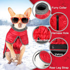 Fragralley Dog Winter Coat, Waterproof Windproof Reflective Fleece Jacket with Harness Hole, Warm Snow Vest for Small Medium Large Dogs, Ideal Gifts