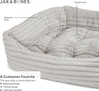 Jax & Bones Dog Napper - Luna Grey Machine Washable Bed for Dogs - Extra Heavy Duty Bolstered Sides - Medium Grey Dog Mat | 35 x 27 Inches