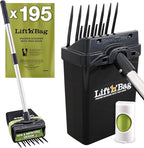 Neater Pet Brands Lift N’ Bag 2.0 Dog Pooper Scooper with Bag Attachment & 27" Pole for Small to Large Dogs, New & Improved Design, 195 Refill Bags, Heavy Duty Dog Poop Scooper for Yard, One-Hand Use