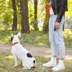 Dogline Biothane Waterproof Dog Leash Strong Coated Nylon Webbing with Black Hardware Odor-Proof Easy to Clean High Performance for Small or Large Dogs Made in USA 2 ft Lead, Hunter Orange