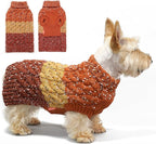 KYEESE Dog Sweater Color Block Dog Sweaters for Medium Dogs Boy with Fuzzy Thread Knitted Turtleneck Pet Sweater Fall Winter Dogs Clothes, Brown, XXL