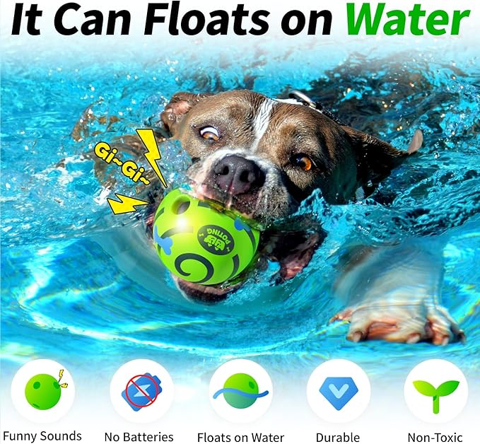 Giggle Ball for Dogs 2 Pack,Interactive Dog Toys,Funny Giggle Sound Toy Ball,Rolling Squeaky Toy for Large Medium Small Dogs,Fun Giggle Sounds Attract Attention When Rolled or Shaken-3.94 inch