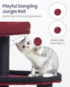 Cat Tree Tower for Indoor Cats Large Adult - Heavy Duty Extra Wide Scratching Post (φ4.4in) Maine Coon Condo House with Hammock Tunnel - 60 Inch XL Feline Bed Trees - Big Multi Level Cat Houses Stand