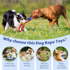 Aitmexcn Interactive Dog Rope Toys Tug of War, Tough Dog Toys for Medium Dogs, 100% Cotton Heavy Duty Puppy Toy for Boredom, Dog Pull Ball Rope Teeth Cleaning