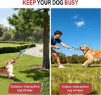 Dog Tree Tug of War Toy with Handles,Tethered Tug of War Outdoor Toy with Squeaky Self Play for for Small to Medium Dogs to Exercise Play Rope,Ball with Rope Dog Toy