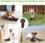 PETGEEK Interactive Squeaky Dog Toy, Upgraded Automatic Moving Vibrating Dog Ball with Plush Cover, 900mAh Rechargeable Bouncing Ball with Recording Music Mode, Crinkle Dog Toy for Pet Boredom, Brown