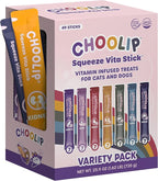 Choolip Squeeze Vita Stick Lickable Cat Treats & Dog Puree – 49-Count Variety Pack, Creamy Squeeze Tubes with Multivitamins, Grain-Free High-Protein Puree, Vet-Formulated Healthy Treats