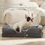 Bedsure Orthopedic Dog Bed Medium Size Dogs - Washable Medium Dog Cat Bed Waterproof, Comfort Pet Couch Sofa with Washable Removable Cover, Pets Bed with Nonskid Bottom, Dark Grey, 28"