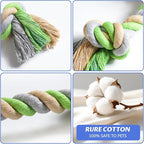 Pet Chew Rope Toy for Teething, Entertainment & Interaction, Knots Weave Cotton Rope, Biting Small Ball Tough Chew Toys for Dogs & Cats, 4 Pack