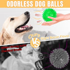 6-Pack 3.5” Squeaky Dog Balls, Durable Soft Spiky Chew Rubber Fetch Toy Balls for Large Medium Aggressive Chewers Teeth Cleaning Chewing Playing Training & Boredom Buster Indoors Outdoors