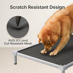 Elevated Dog Beds Large Sized, Chew Proof Aluminum Alloy Heavy Duty Dog Supplies Cooling Raised Pet Cot Indestructible with Anti-Rust Washable Assembly for Crate Outdoor-48.4"x 32.7" x 7"