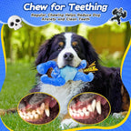 Dog Toys for Aggressive Chewers, Indestructible Chew Toys for Medium Large Breeds(20-80lb), Durable Squeaky Tough Dog Toy to Keep Them Busy (Bacon Flavor, Blue)