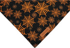 Realeaf Halloween Dog Bandanas 2 Pack, Pumpkin and Spider Web Bibs, Triangle Reversible Fall Pet Scarf, Premium Durable Fabric, Adjustable Fit (Large)