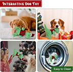 Christmas Dog Toys, Plush Stuffed Green Dinosaur Animals Toy, Squeaky Dog for Small, Medium, and Large Dogs, Interactive Dog Toys for Tug-of-War