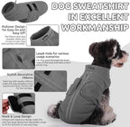 Queenmore XXS Dog Sweaters, Soft Fleece Vest Pullover Dog Jacket with Leash Hole, Warm Winter Dogs Clothes Cold Weather Doggy Dachshund Sweater for Small Dogs Cats Boy or Girl (Grey, XXS)