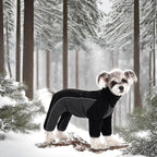 Fleece Dog Coat for Small Medium Dog,Pullover Pajamas Jumpsuit Bodysuit Puppy Coats with Legs, Pet Windproof Warm Cold Weather Jacket Full Body Vest Cozy Snowsuit Outfit Clothes (Black, XL)