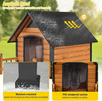 AIVITUVIN Outdoor Dog House with Anti-Chewing Durable Metal Frame Dog Kennel for Large Breed Dog Shelter Weatherproof (Brown 50.9" D x 37.4" W x 37.2" H