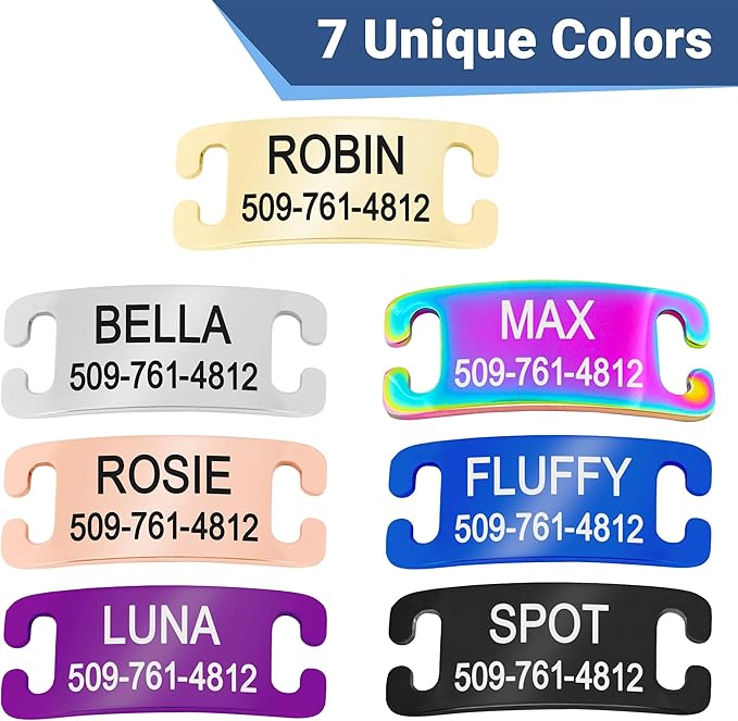 GoTags Cat Collars with Personalized Tag, Breakaway Collar with Safety Buckle Matching Bell, Engraved Custom with Name and Phone, Adjustable for Cats and Kitten, (Black with Nameplate)