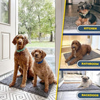 Muddy Mat® AS-SEEN-ON-TV Highly Absorbent Microfiber Door Mat and Pet Rug, Non Slip Thick Washable Area and Bath Mat Soft Chenille for Kitchen Bathroom Bedroom Indoor and Outdoor - Grey XXXL 72"X48"
