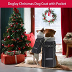 Doglay 2 in 1 Dog Coat with Harness Built-in, Waterproof Dog Winter Jacket with Pocket & Poop Bags, Reflective Adjustable Pet Winter Coat for Small, Medium, Large Dogs