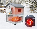 Rockever Plastic Outdoor Cat House with Insulated Liner, 100% Insulated Outdoor Cat Houses for Winter, Waterproof 2 Story Outside Cat Shelter, Clean and Assemble Easily-Grey