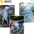 WOOFO Full-Coverage Dog Raincoat, Lightweight, Comfortable, Adjustable & Easy to Wear Dog Rain Jacket, Detachable Cap, Reflective Strip (Mint, XS)