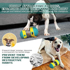 Dog Puzzle Toy Adjustable Treat Dispensing Ball Food Dispenser Tough Slow Feeder Puppy Enrichment Training Toy Pet Interactive Chase Toys for Small Medium Large Dogs to Keep Them Busy, Green