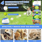 Automatic Ball Launcher for Dogs, 40-80Ft Distance Dog Ball Thrower Launcher, Rechargeable Automatic Dog Balls Launchers with 4 Balls (2.5"), Remote Control Thrower for Medium/Large Dogs (Blue)