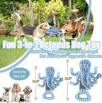 Squeaky Dog Toys, Octopus Dog Toy Interactive Tug of War Puppy Toy to Keep Them Busy (Blue)