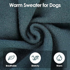 SUNFURA Hair Sticky Cat Clothes, Cat Sweater for Cats Only, 4-Legged Fleece Sweaters Kitten Pajamas Reduce Shedding Fur, Warm Pullover Shirts for Cats, Green M