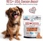 Farmland Traditions Dogs Love Chicken Jerky Dog Treats, Premium Two-Ingredient Dog Jerky with USA-Raised, Human-Grade Chicken & No Antibiotics Ever, 1-Pound Bag