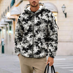 Men's Camouflage Hunting Fleece Lined Hoodie Camo Jackets Zip Up Long Sleeve Casual Winter Coats Hood Outerwear