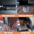PETICON SUV Cargo Liner for Dogs, Waterproof Pet Cargo Cover Dog Seat Mat for SUVs Sedans Vans with Bumper Flap Protector, Non-Slip, Large Size Universal Fit, Brown