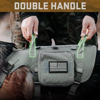 Forestpaw Dog Harness Medium Sized,Tactical Dog Harness with Handle,No Pull Military Style Service Dog Vest with Pockets Adjustable for Medium Dogs,Gray,Chest 15.5-25.5"