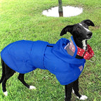 Kuoser Dog Raincoat, Waterproof Dog Rain Jacket with Clear Hooded Double Layer, Lightweight Reflective Dogs Rain Coat with Adjustable Belly Strap, Rain Coats for Extra Large Dogs Outdoor Wear,Blue 2XL