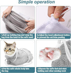 Cat Bathing Bag, Breathable Mesh Anti Scratch Adjustable Cat Grooming Bag for Nail Trimming, Bathing Polyester Soft Cat Washing Bag