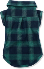 Koneseve Dog Shirt, Pet Plaid Clothes Shirt T-Shirt Sweater Matching Breathable for Small Medium Large Dog Cat Puppy Adorable Casual Cozy Halloween Thanksgiving Christmas Costumes (Green; 6XL)