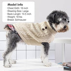 KYEESE Dog Sweater Warm Turtleneck Small Dogs Sweater Stretchy Knitwear Cat Clothes with Gingham Patchwork Comfy Pet Coat for Fall Winter Cold Weather Soft Pullover Dog Sweaters for Small Dogs Girl