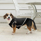 Fleece Lining Dog Hoodie with Harness Built in,Extra Warm Small Dog Jacket in Winter Puppy Coats with Drawstring Hooded,Black S