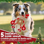 Christmas Dog Toys Tough Chew Toys for Large Dogs, Stuffed Reindeer Dog Toy with 5 Squeakers & Crinkle Paper, Squeaky Interactive Plush Toy to Keep Them Busy, Dog Gifts for Small Medium Large Dogs