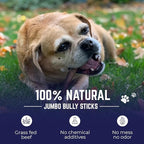 Devil Dog Pet Co. Bully Sticks – 6 Inch, 5 Pack, Standard Sized Dog Chews, 100% Natural, Single Ingredient, Free-Range Grass-Fed Beef – Long Lasting, Rawhide-Free Treats for Dogs