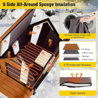 AIVITUVIN Heated Outdoor Dog House with Anti-Chewing Iron Surround Insulated Liner Dog Kennel for Large Breed Dog Shelter Weatherproof (Brown 50.9" D x 37.4" W x 37.2" H)