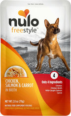 Nulo Freestyle Chicken, Salmon & Carrot in Broth Real Meat Dog Food Topper, 2.8 Ounce (Pack of 6)